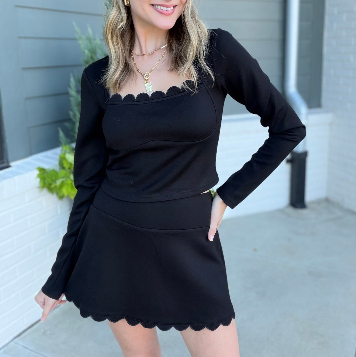 Scuba Scalloped Active Set - Black