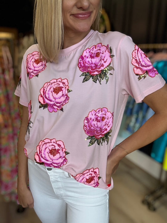 Peony Sequin Shirt (preorder) Amor Exclusive