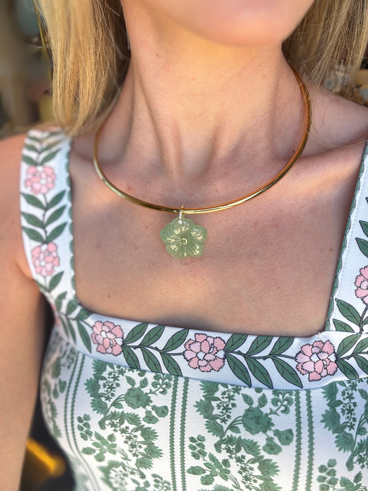 Amalfi Floral Choker in Emerald