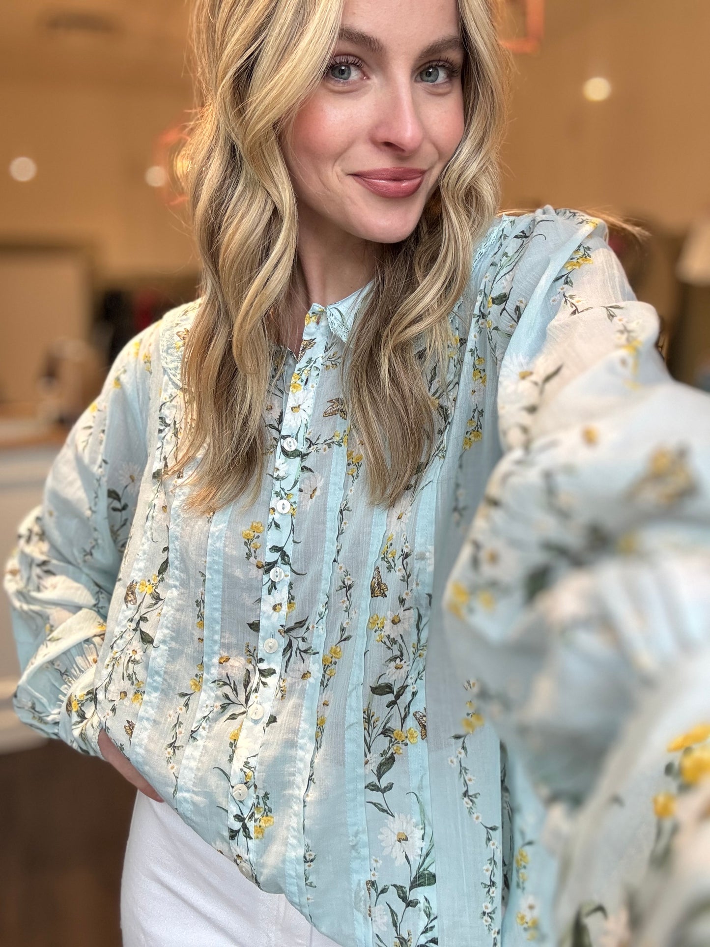 Macie Floral Pintuck Blouse