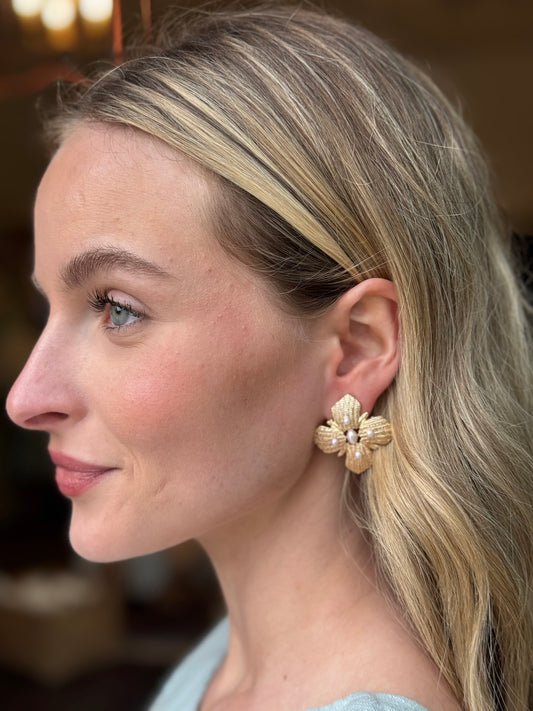 Artistic Flower Petal Stud Earrings