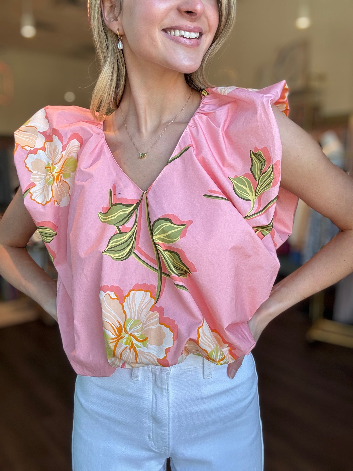 Tropical Hibiscus Blouse