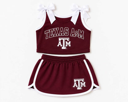 Gameday Bow Skort Set in Texas A&M