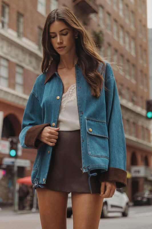 Corduroy Detail Fall Jacket