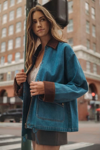 Corduroy Detail Fall Jacket