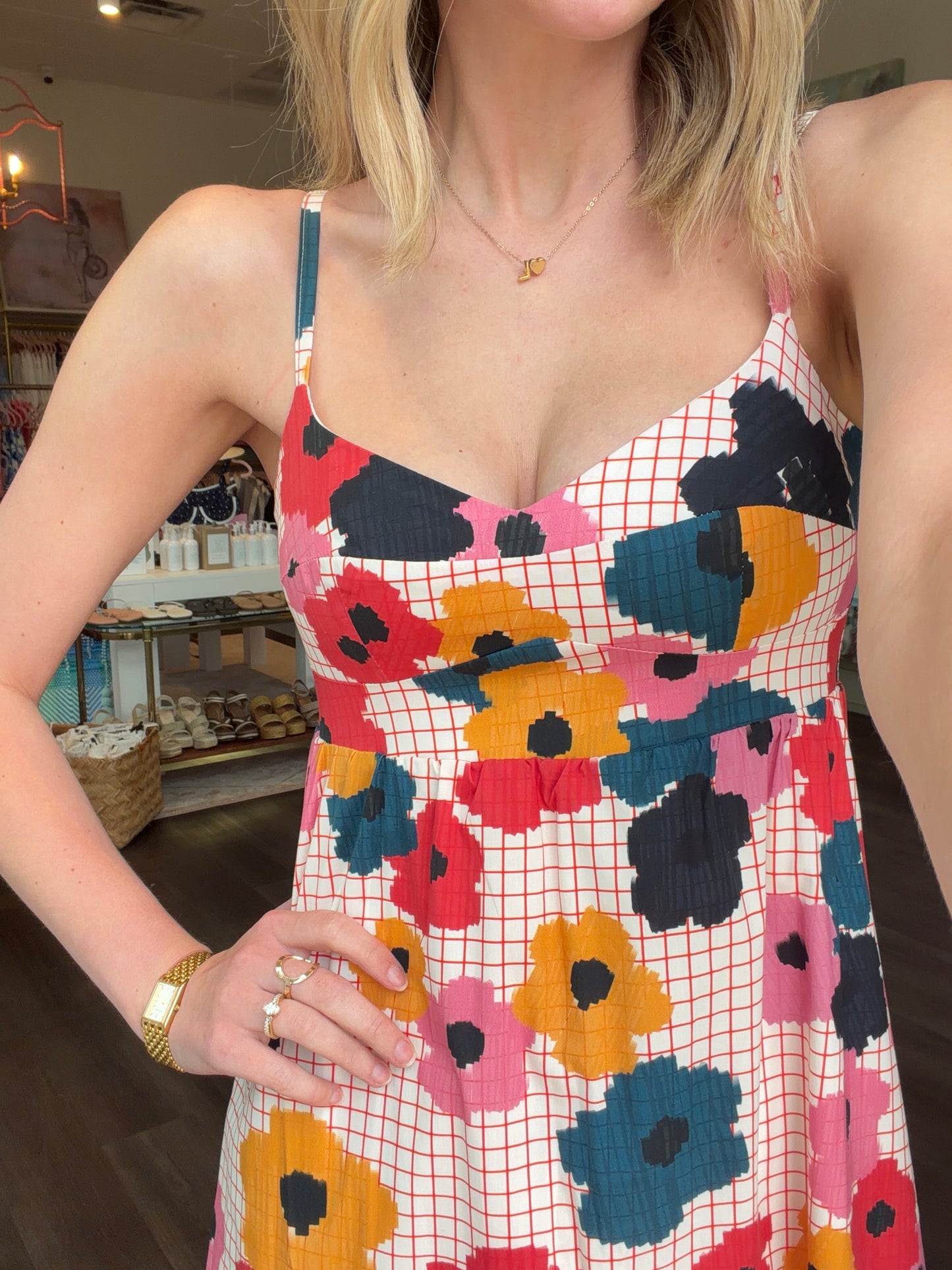 Project Adamo Elie Long Dress in Multi Flowers