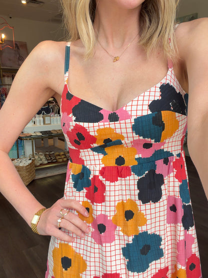 Project Adamo Elie Long Dress in Multi Flowers