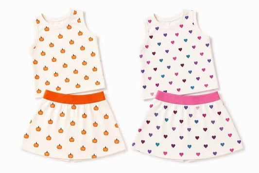 Girls Pumpkin Skort Set (preorder)