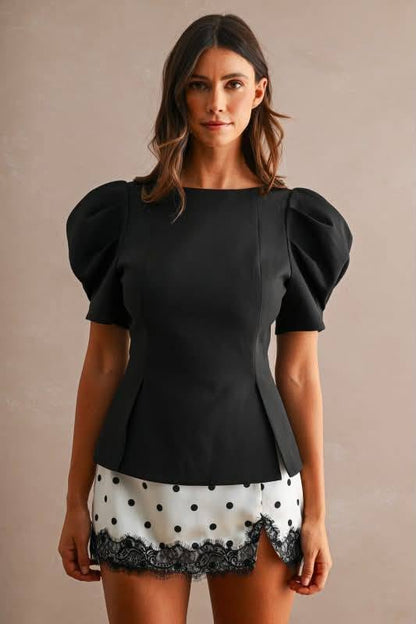 Polka Dot + Lace Skort