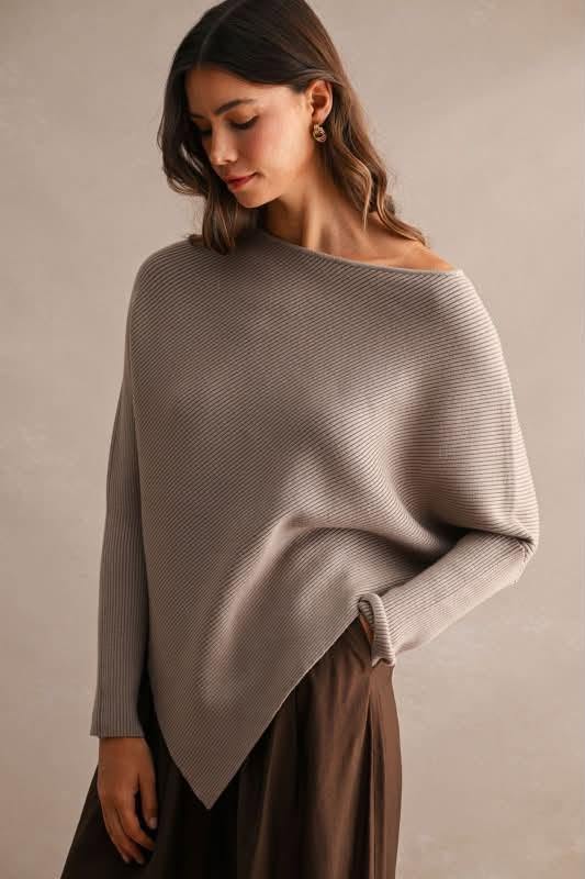 Dolman Sweater Top in Mocha (preorder)