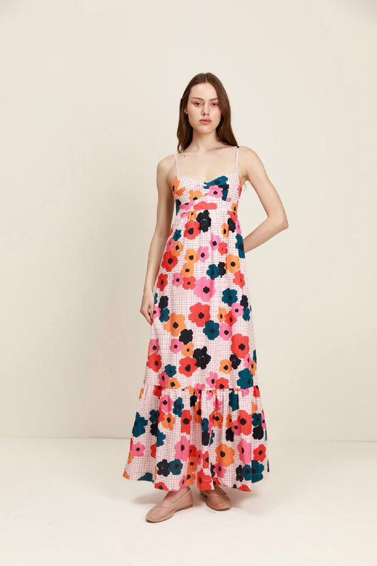 Project Adamo Elie Long Dress in Multi Flowers
