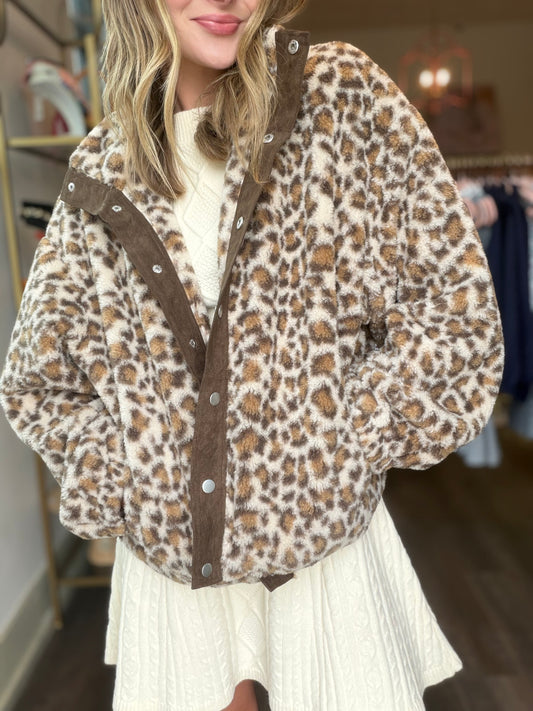 Leopard Sherpa Jacket