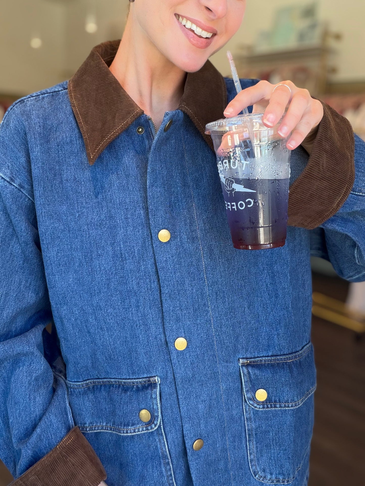 Corduroy Detail Fall Jacket