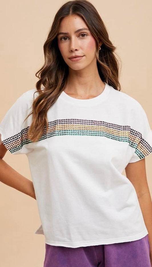 Mardi Gras Embellished Top (preorder)