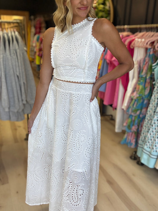 White Eyelet Set