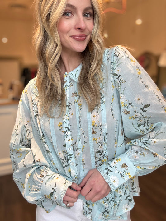 Macie Floral Pintuck Blouse