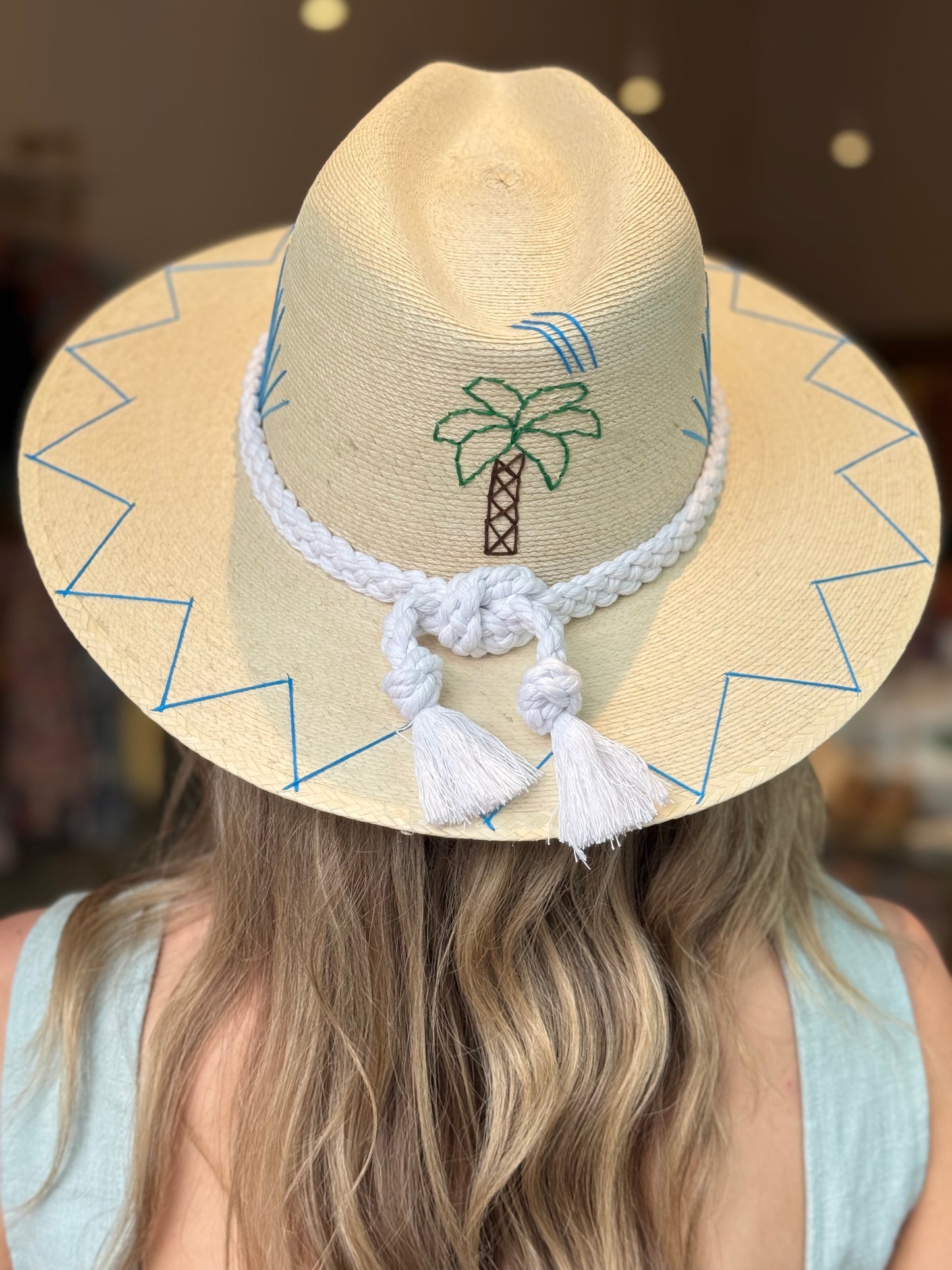 Tipsy Threads Mallorca Blue + Palm Hat