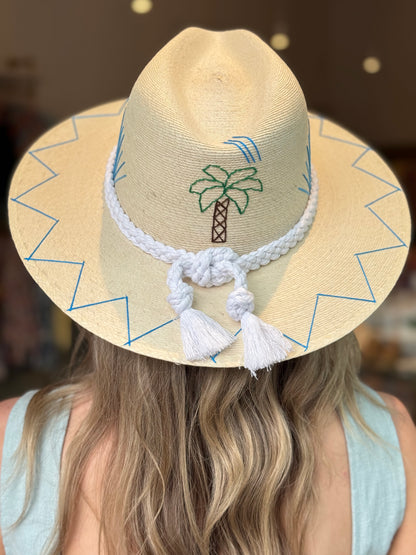 Tipsy Threads Mallorca Blue + Palm Hat