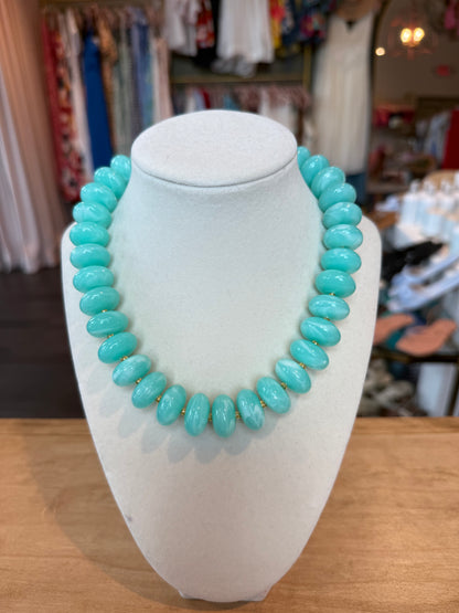 Colorful Beaded Layering Necklace in Lake Blue