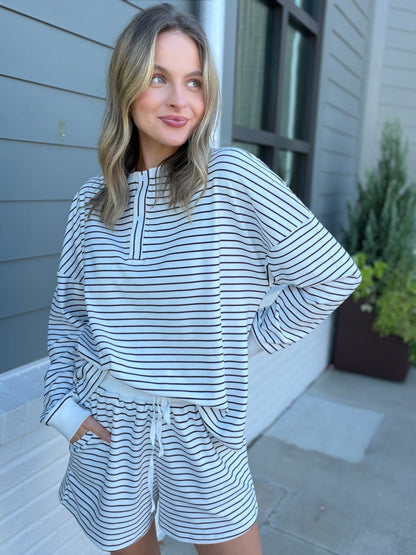 Striped Cozy White Set