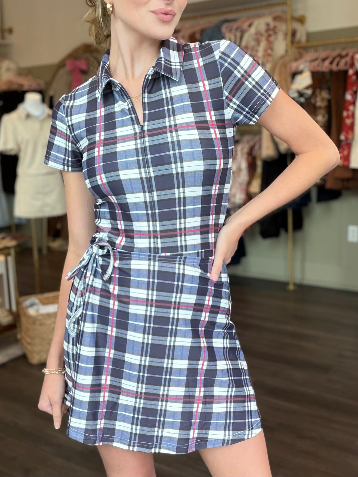 Smith and Quinn Ivy Dress in Prim Navy Plaid