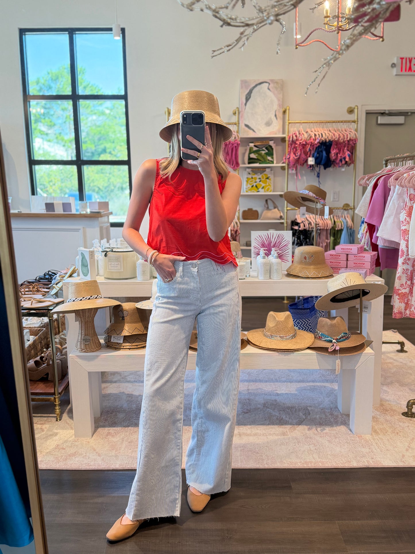 Side Stripe Wide Leg Denim