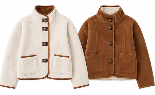 Suede/Sherpa Reversible Fall Jacket