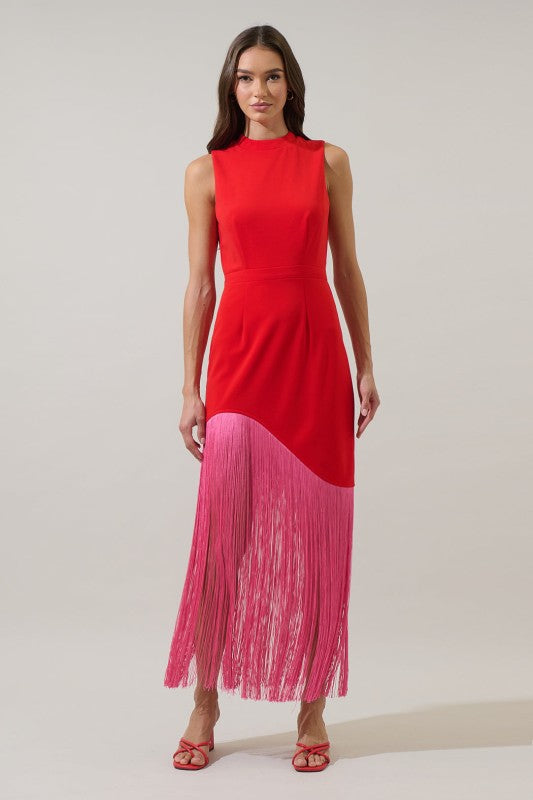 Gigi Fringe Sleeveless Maxi Dress