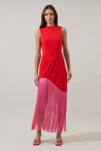 Gigi Fringe Sleeveless Maxi Dress