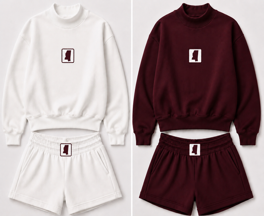 Mississippi Maroon Mock Neck (PREORDER)