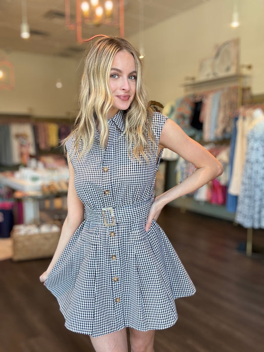 Norah Gingham Belted Dress