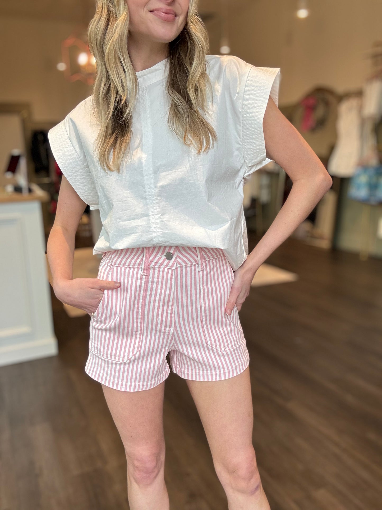Pink Stripe Shorts