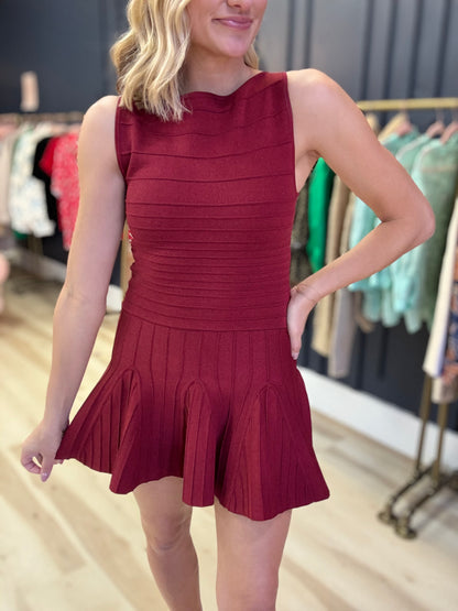 Drop Waist Mini in Burgundy