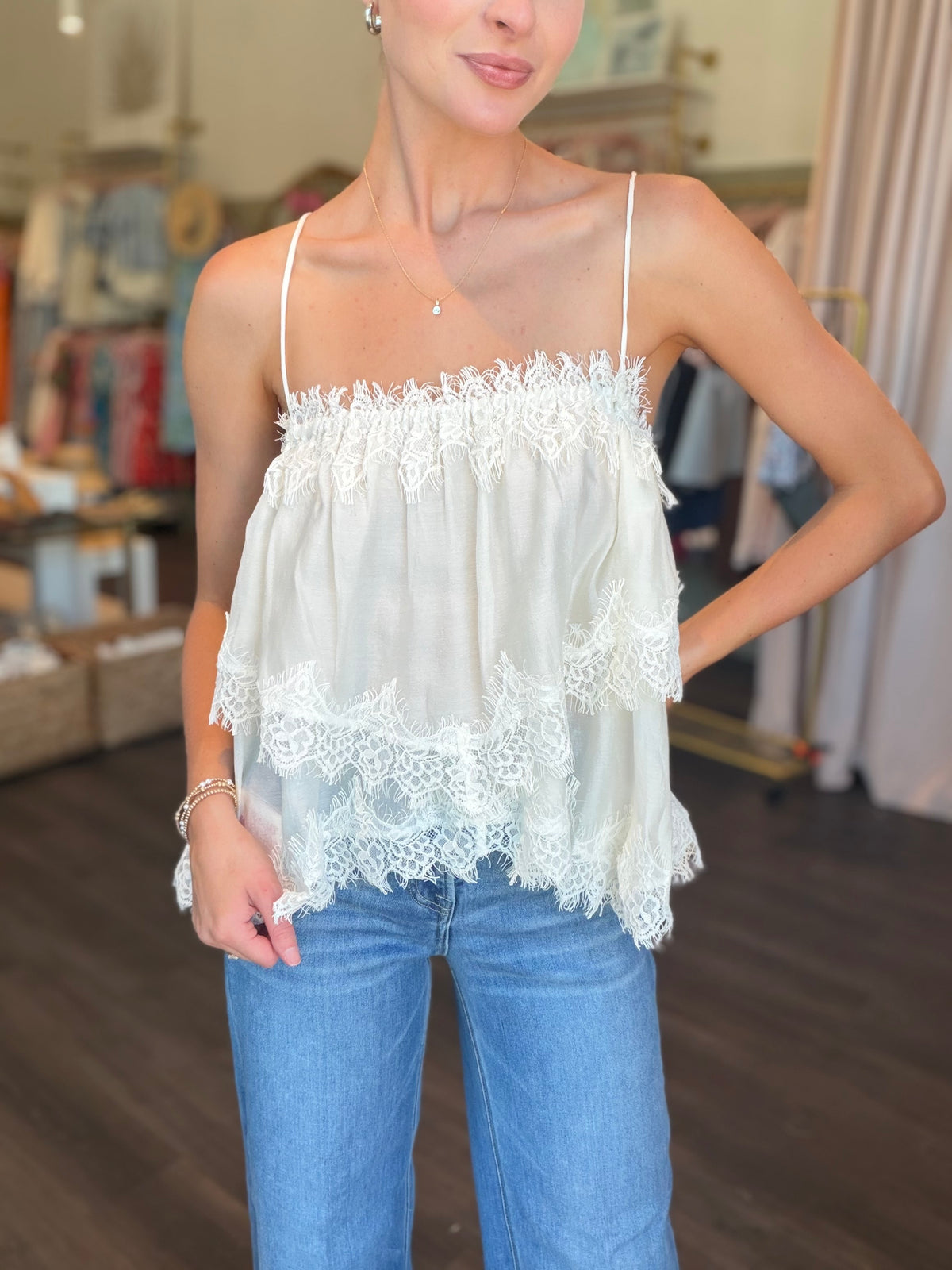 Lace Trim Blouse