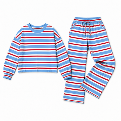 Fall Striped Set PREORDER (blue,red,white)