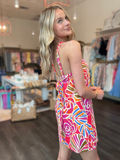 Sugarlips Nomi Floral Amor Halter Mini Dress
