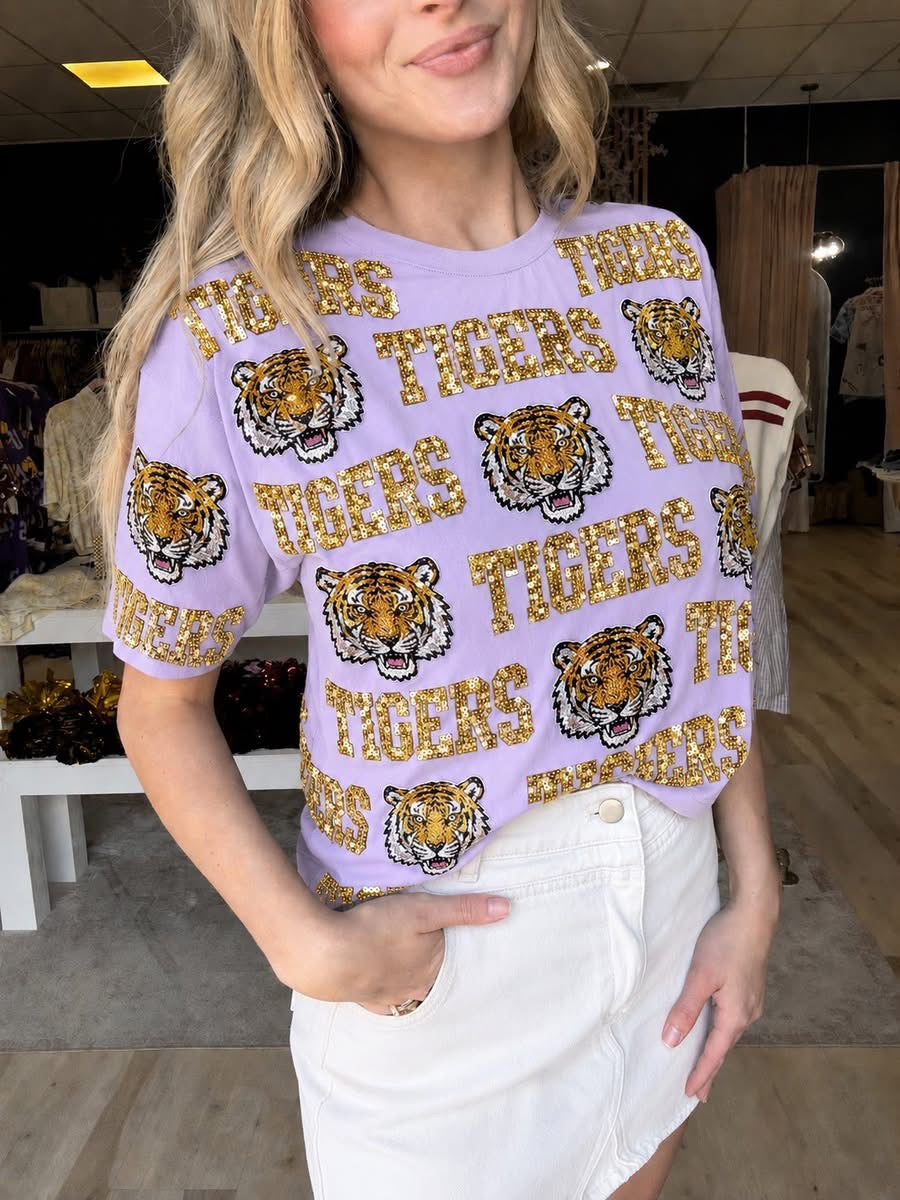 Sequin Tigers Tee (mom + me) PREORDER