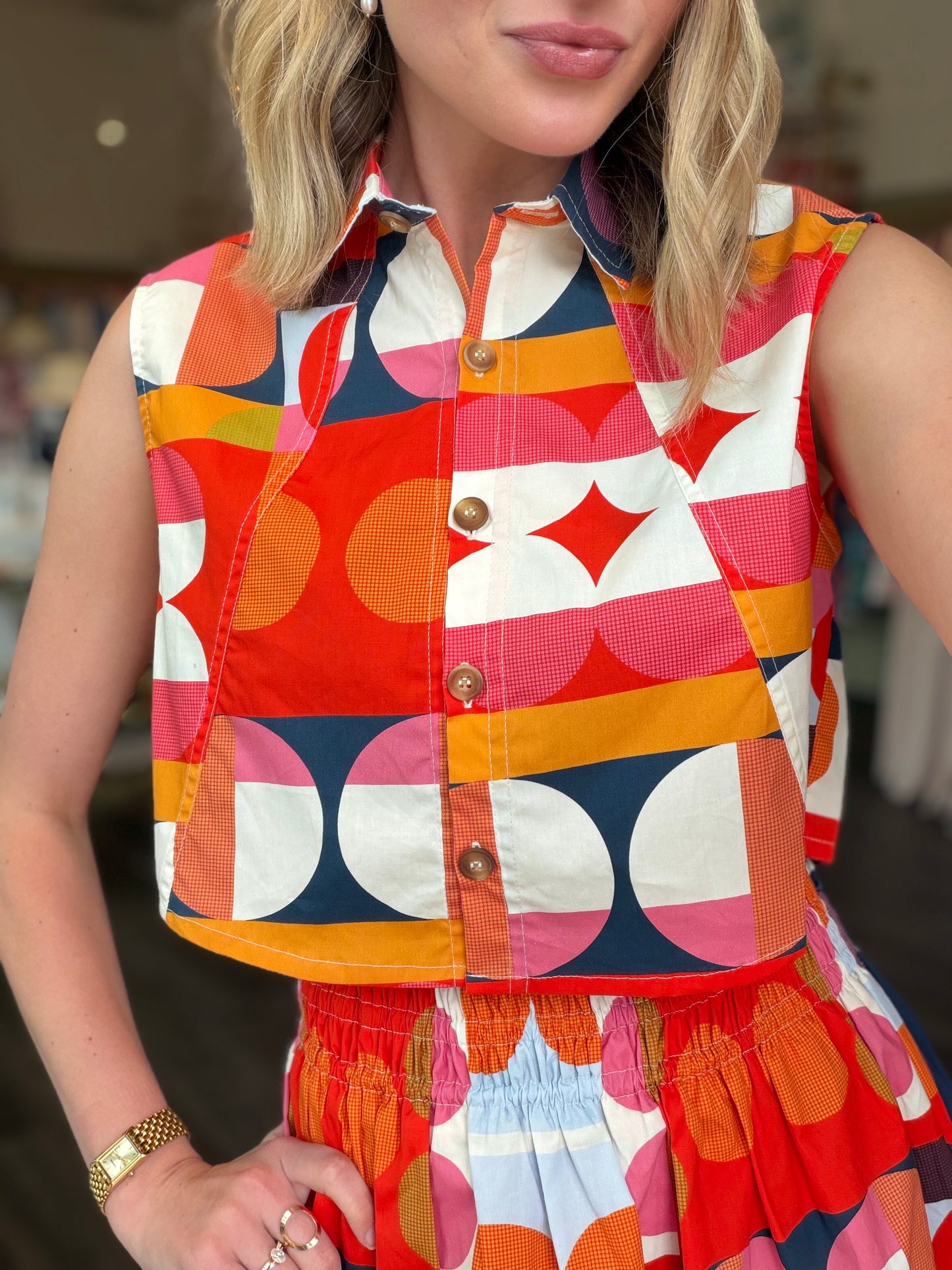 Project Adamo Giana Shirt in Red Orange
