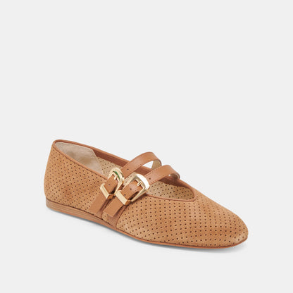 Dolce Vita Baylee Ballet Flats in Pecan Suede