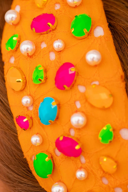 Brianna Cannon Neon Lights Orange Eyelet Headband