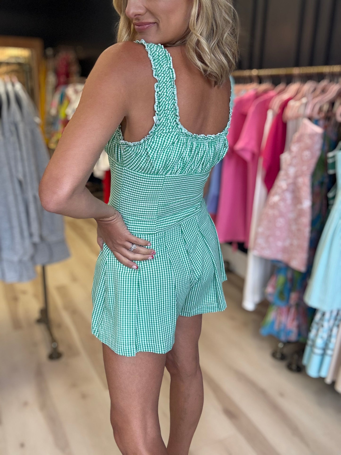 Green Gingham Set