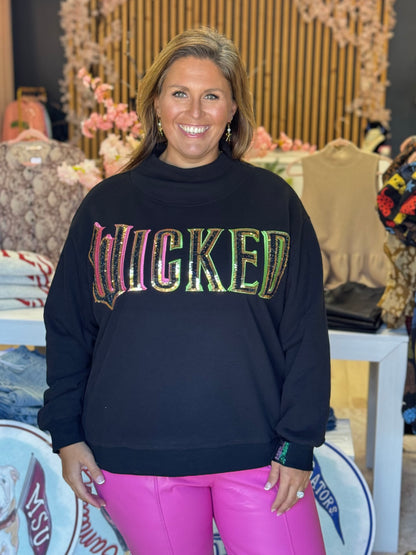 Queen of Sparkles Licensed Black "WICKED" Logo Sweatshirt