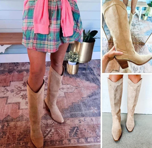 Knee High Boot - Beige