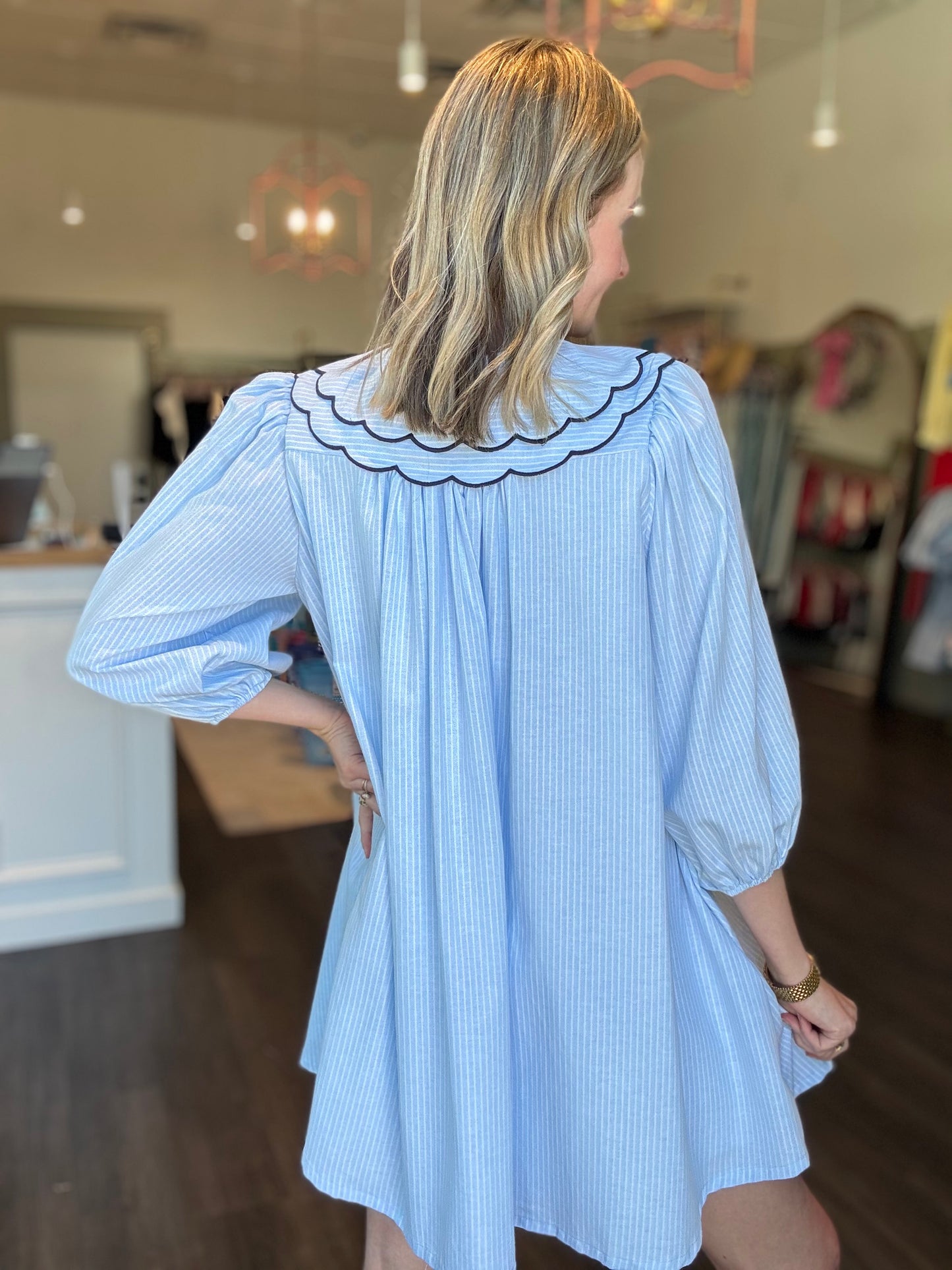Scallop Peterpan Collar Mini Dress
