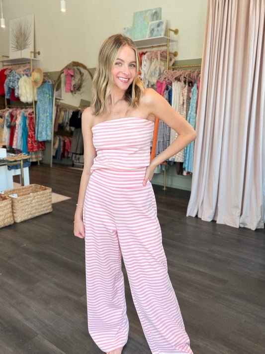 Striped Pink Cozy Pants