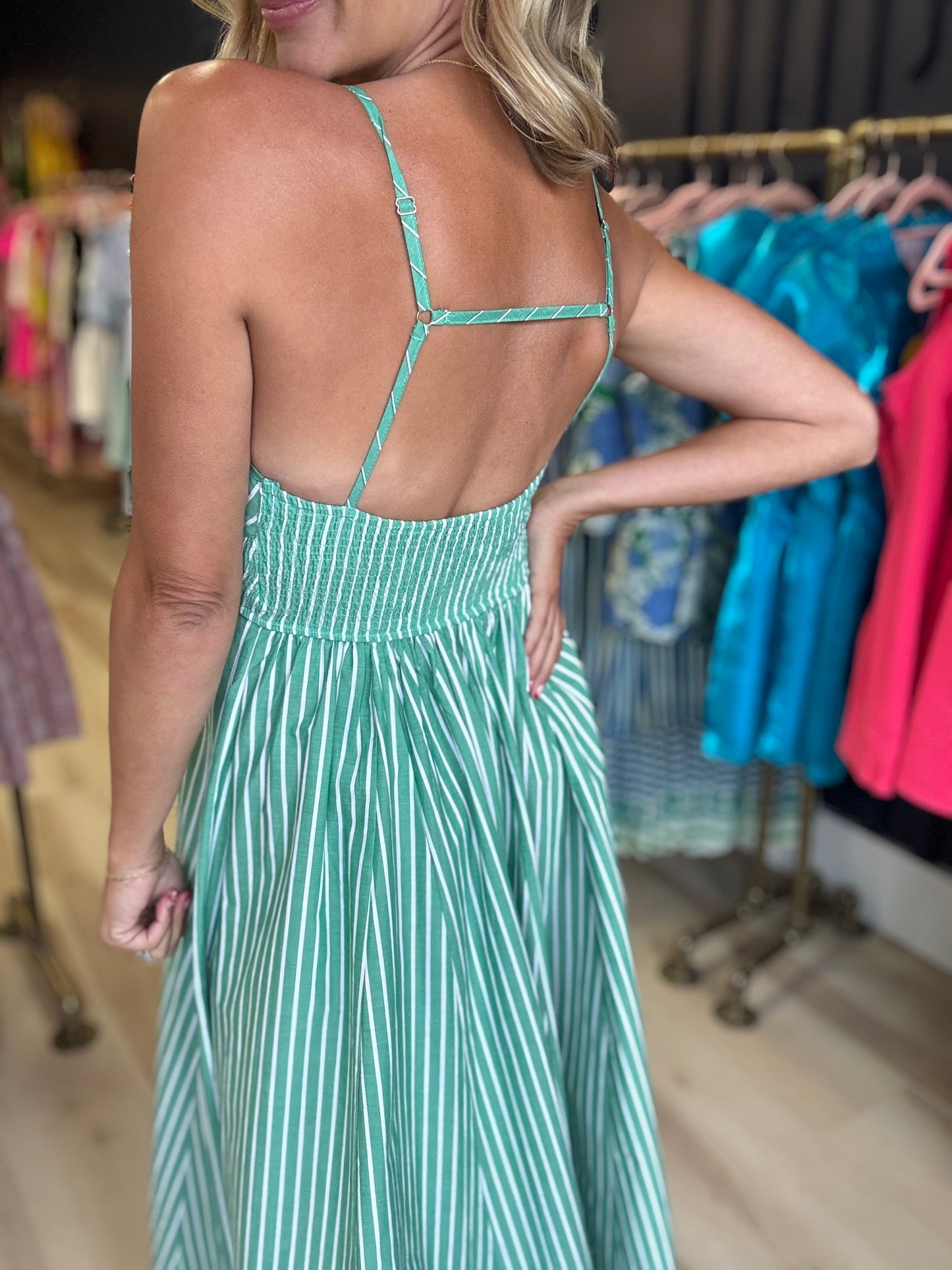 Green Stripe Midi