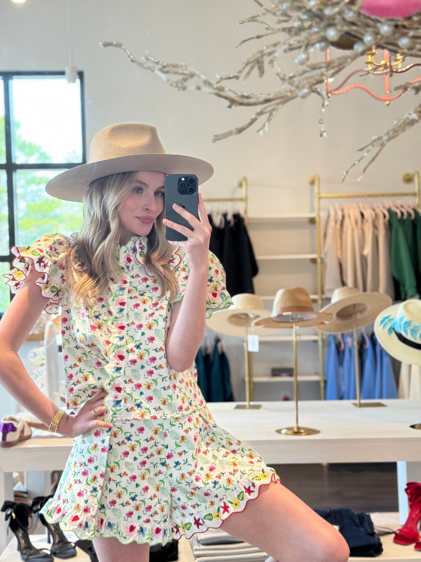 Gigi Pip Wesley Wide Brim Fedora Hat in Tan