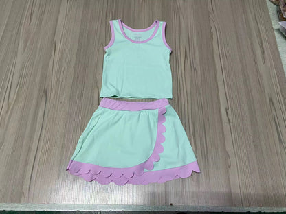 Scallop Detail Skort Set (multiple colors)