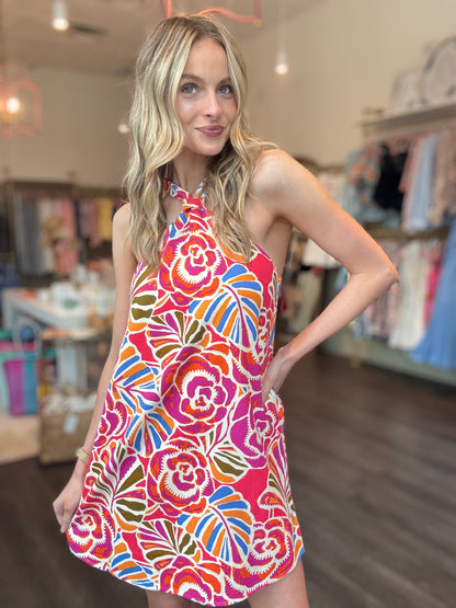 Sugarlips Nomi Floral Amor Halter Mini Dress