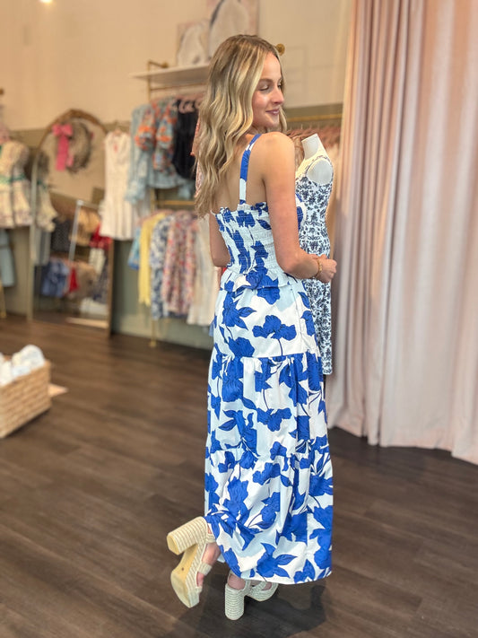 Sugarlips Gemmi Floral Smocked Maxi Dress